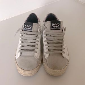 Grey and White P448 Sneakers
